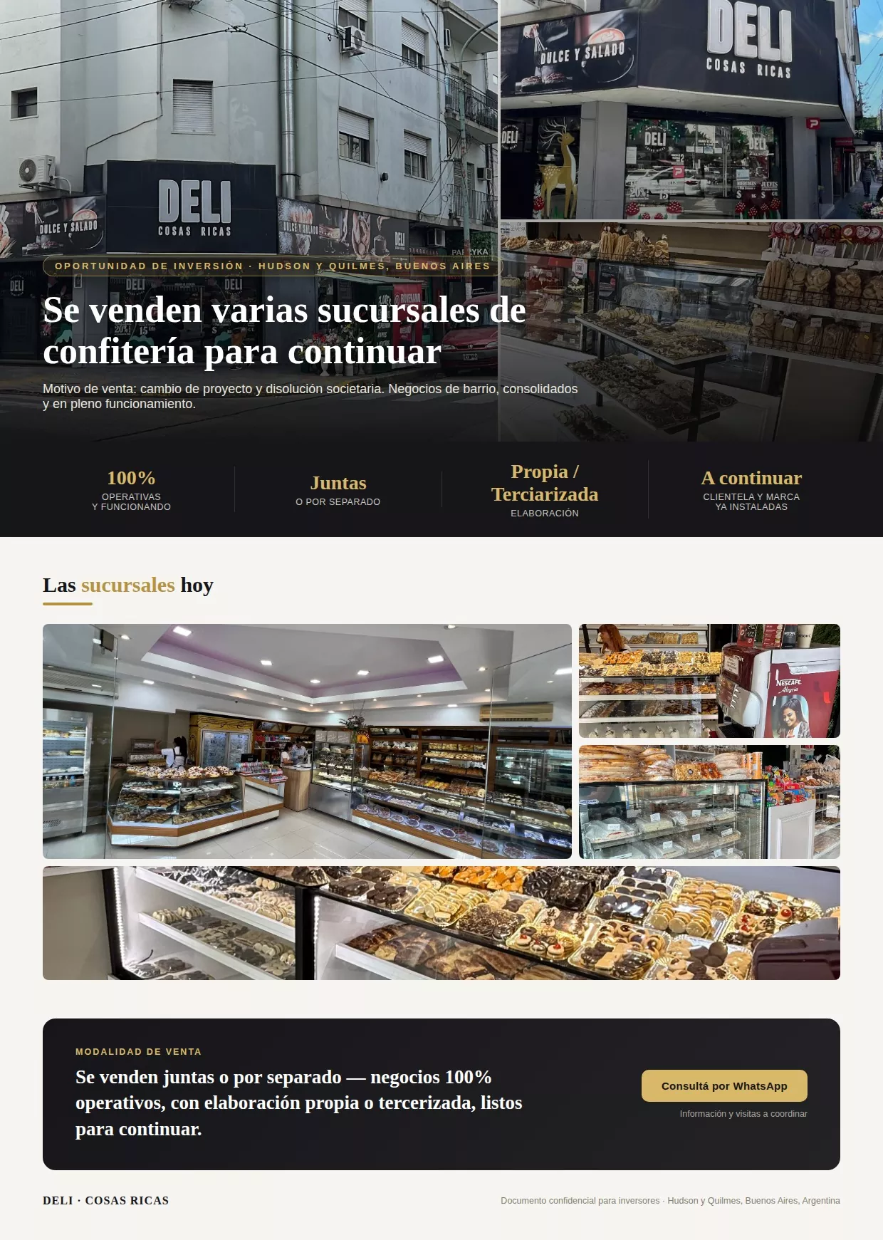 Deli venta sucursales inversores